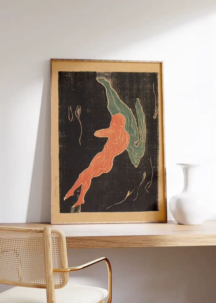 Impression « Rencontre dans l'espace» d'Edvard Munch – Affiche de reproduction en xénonycheutre « Am