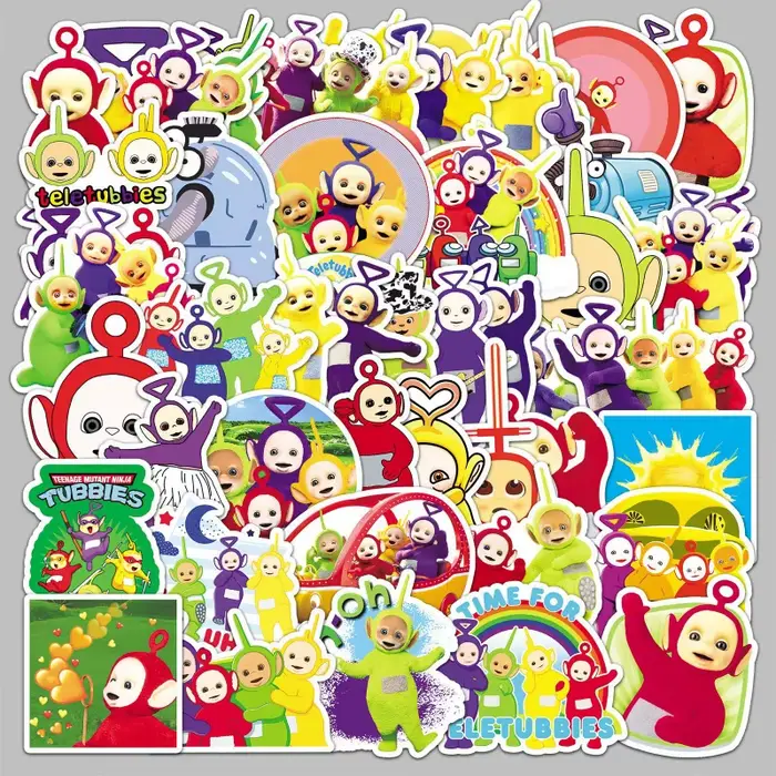 50 autocollants de dessins animés Teletubbies