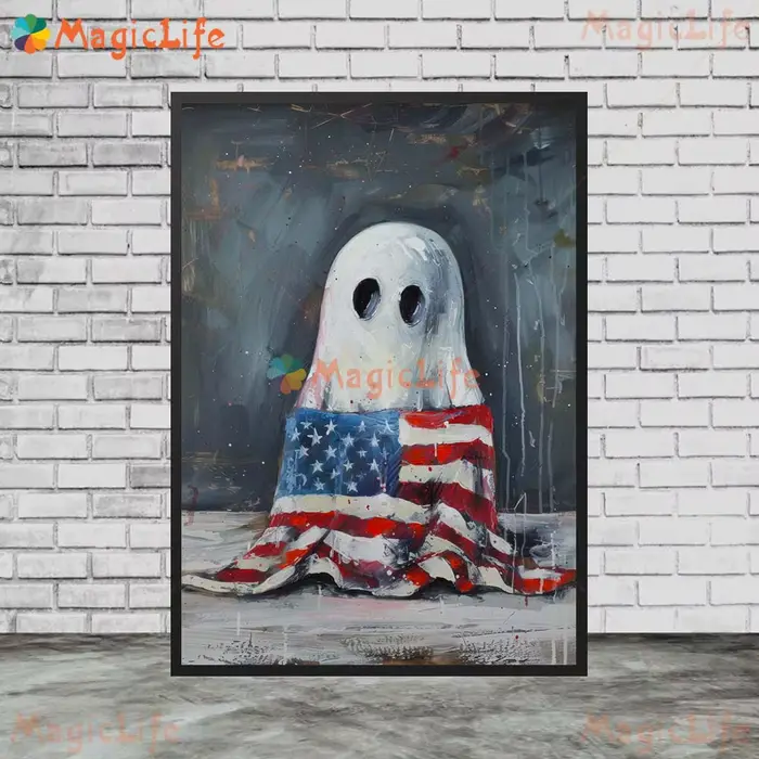 Affiche murale imprimée fantôme drôle Halloween jour des morts