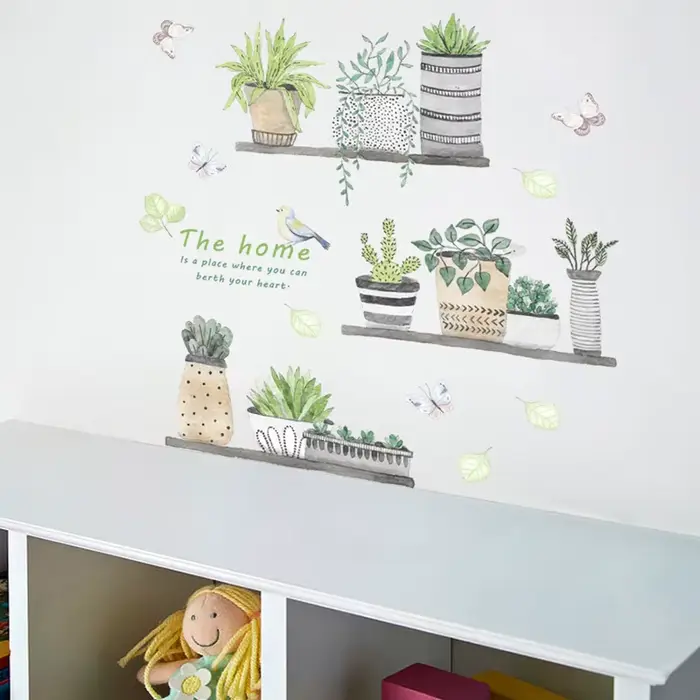 Autocollant Mural de Style peinture de plantes en pot