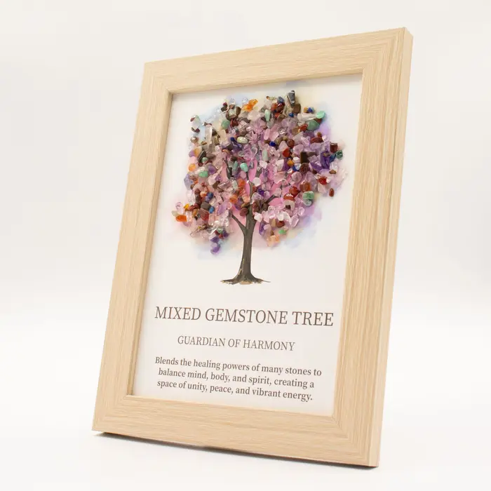 Gemstone Picture - Tree of Life - Multi (20x14.7x1cm)
