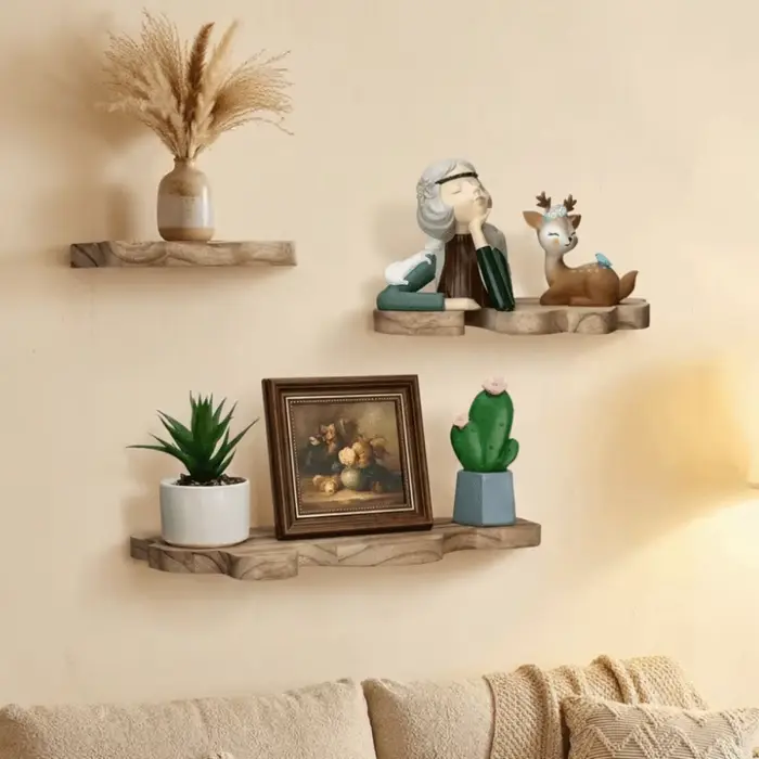 Étagères murales en forme de nuage en bois