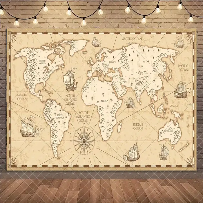 Affiche de Journal de carte du monde Vintage