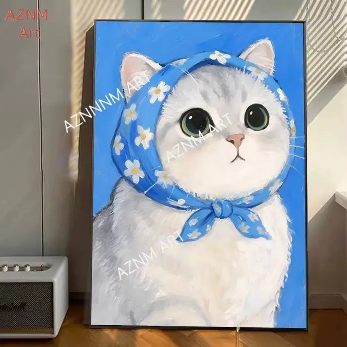 Affiche de chat Adorable, décor mural, dessin animé drôle, peinture sur toile d'animaux, imprimés d'images pour la maison
