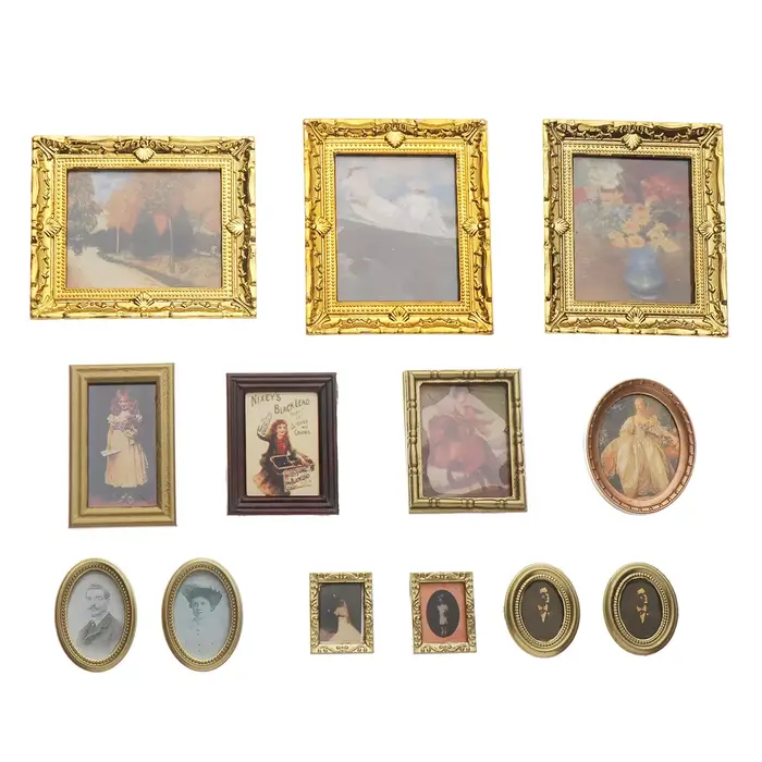 Miniature peinture à l'huile vintage