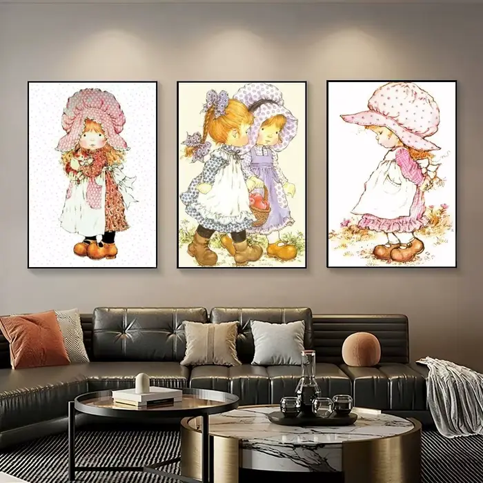 Dessin animé Sarah Kay affiche galerie décoration de la maison Stickers muraux salon chambre cadeaux