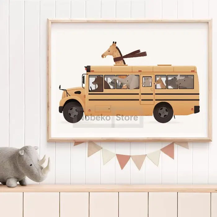 Affiche d'animaux amusants sur voiture