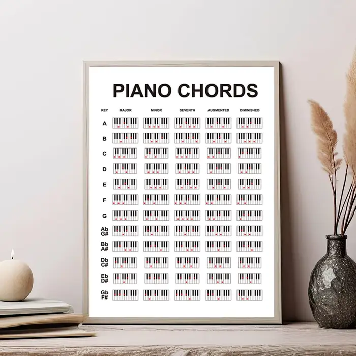 Diagramme d'accords de piano pour enseignant
