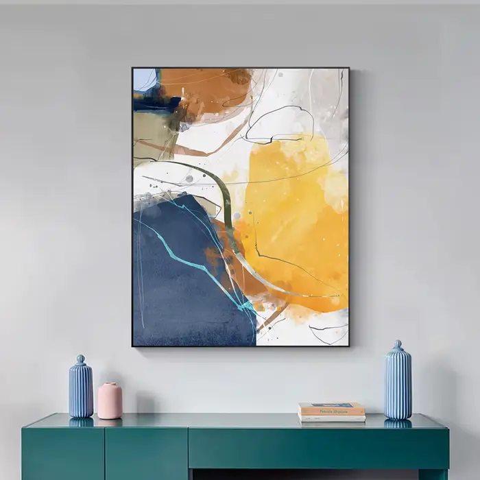 Toile géométrique aquarelle sans cadre
