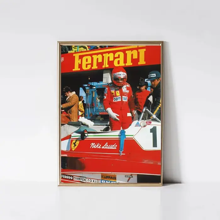 Affiche F1 de voiture de sport esthétique Vintage