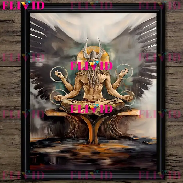 Peinture sur toile d'art mural païen de divinité tantrique de méditation