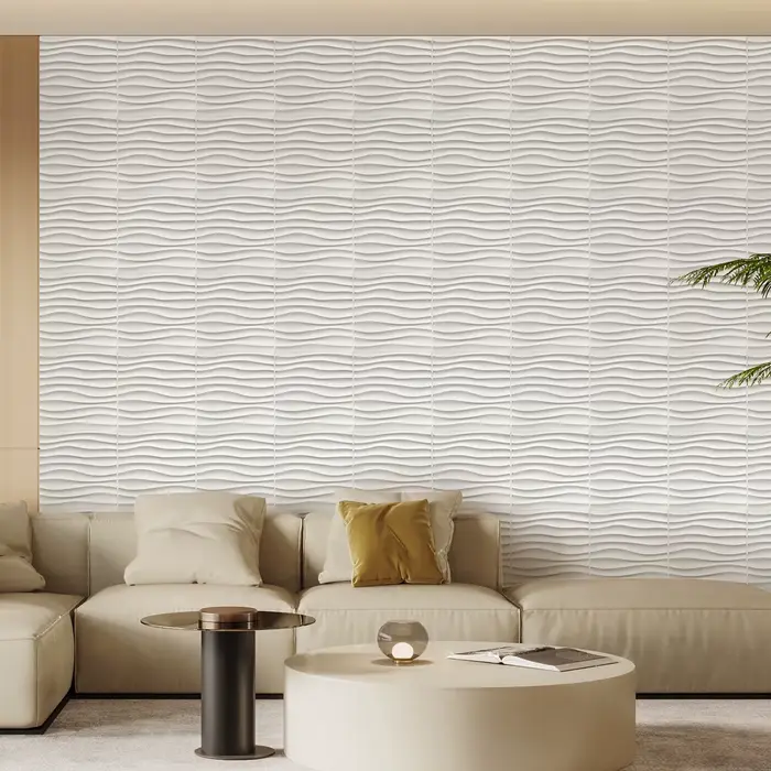 Panneaux Ondulés en PVC pour Décoration Murale Intérieure