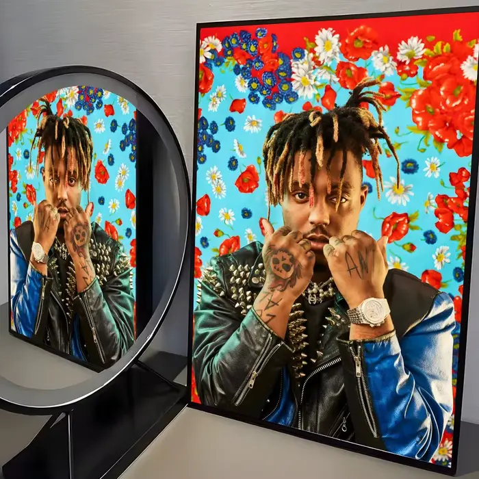 Affiche sur toile de calligraphie et peinture du rappeur J-Juice WRLD, décoration murale pour chambr