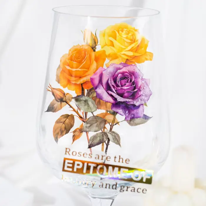 Autocollants de fleurs de roses de grande taille