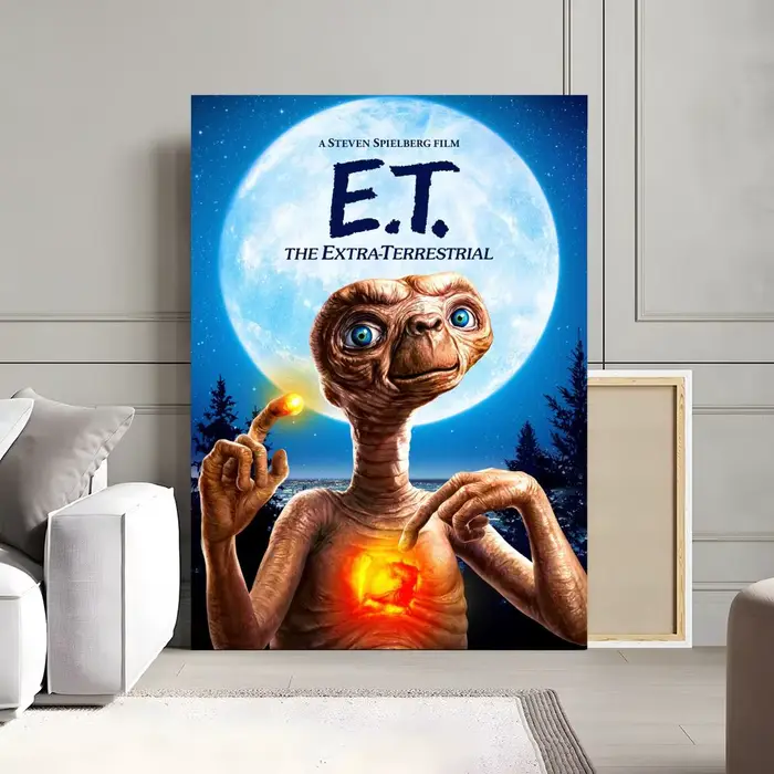 Film E.T. Affiche en toile de calligraphie de peinture extra-terrestre: sans plis, imperméable, Dura