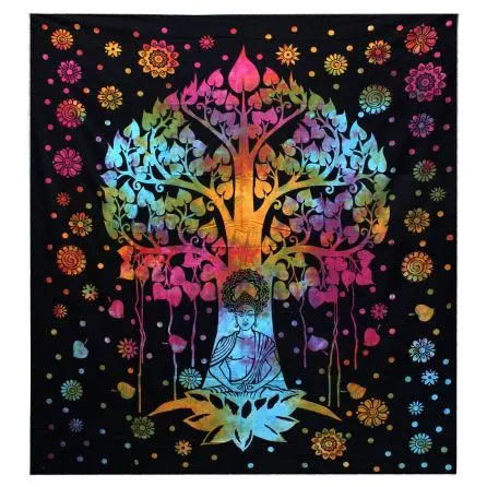 Single Cotton Bedspread + Wall Hanging - Bodhi Tree