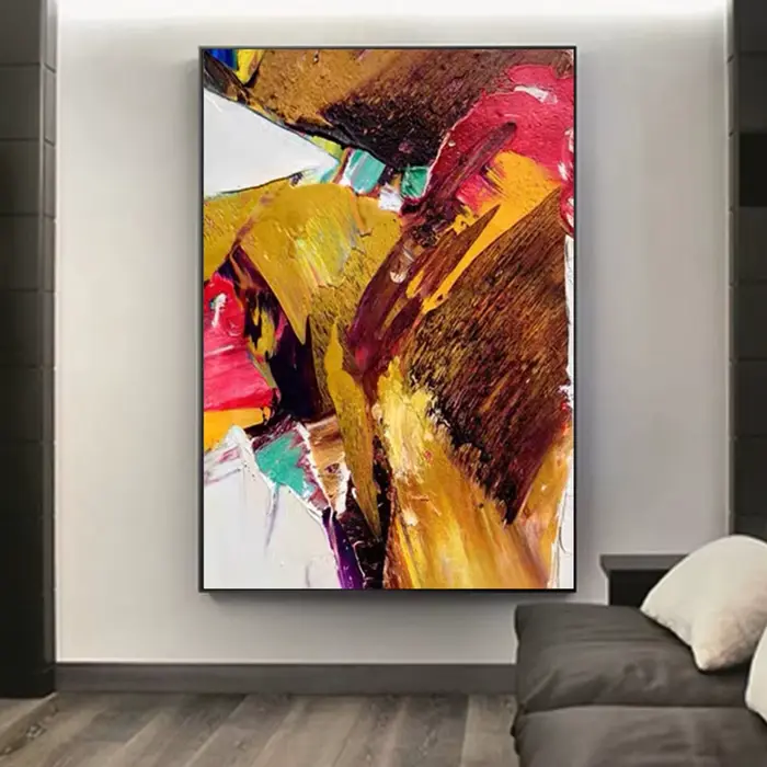 Peinture à l'huile abstraite peinte à la main sur toile