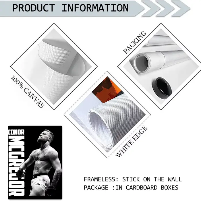 Cool C_Conor M_McGregor peinture calligraphie lin toile affiche mur Art imprime pour salon chambre bureau décoration de la maison