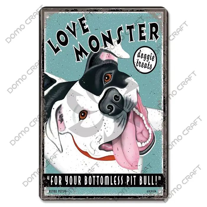 Affiche de chiens de compagnie mignons, signes métalliques en étain, bouledogue Vintage, teckel, Pla