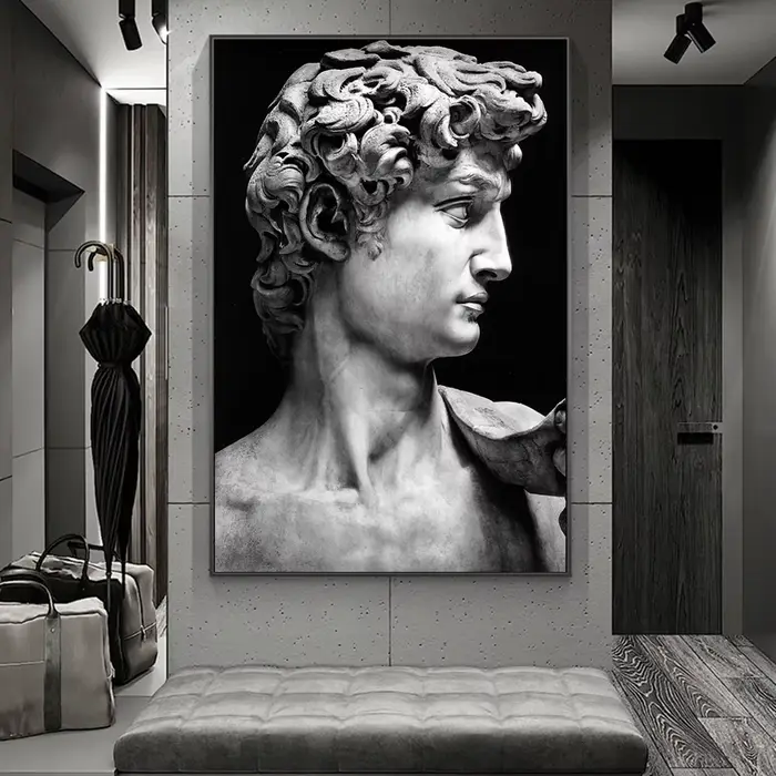 Peintures sur toile de Sculpture de David sur le mur
