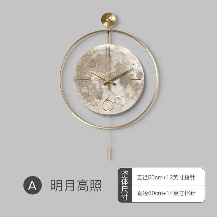 Grande horloge murale industrielle élégante, esthétique, silencieuse, luxe, Design rétro, minimalist