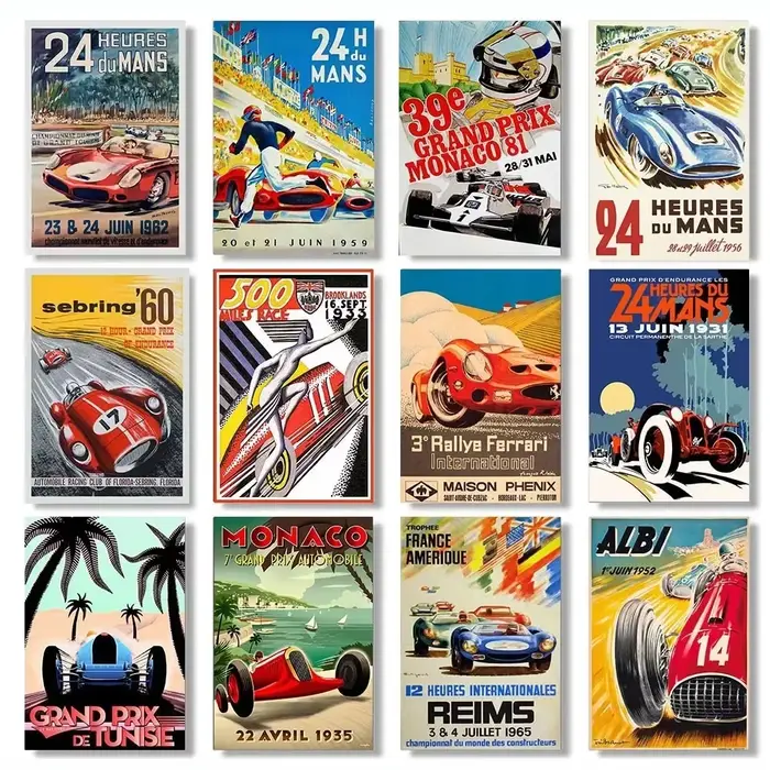 Art mural minimaliste moderne Vintage Le Mans 24 heures HD toile peinture affiche et impression maison chambre salon décor