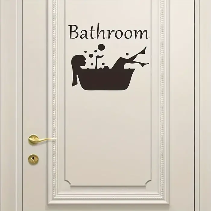 Autocollant mural auto-adhésif pour salle de bain – Design de baignoire et de bulles