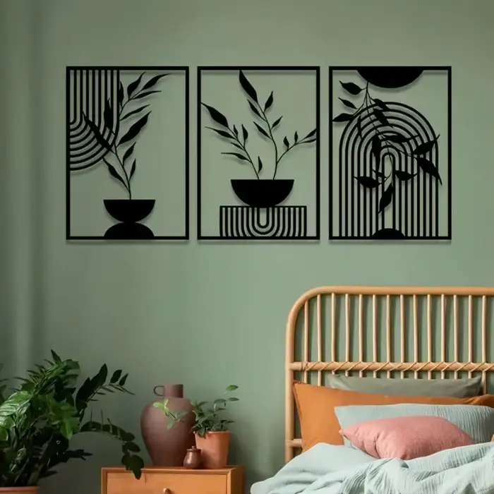 Décoration murale en métal noir