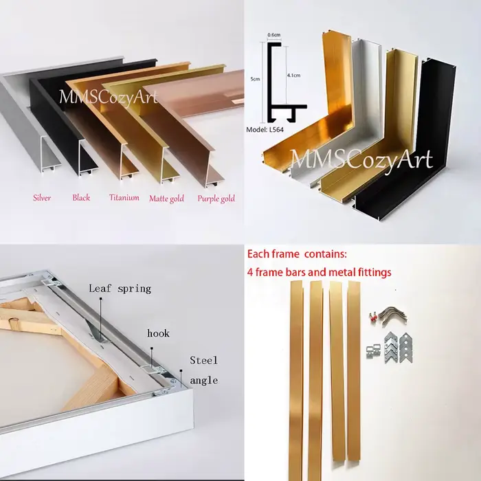 Cadre de peinture à l'huile sur toile en alliage d'aluminium