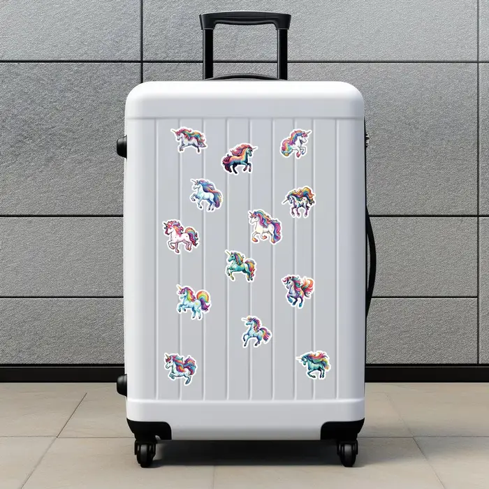 Autocollant licorne de dessin animé mignon