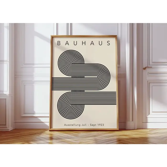 Affiche d'impression Bauhaus noire sans cadre