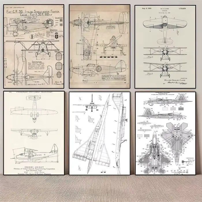 Affiche sur la structure d'un avion Boeing