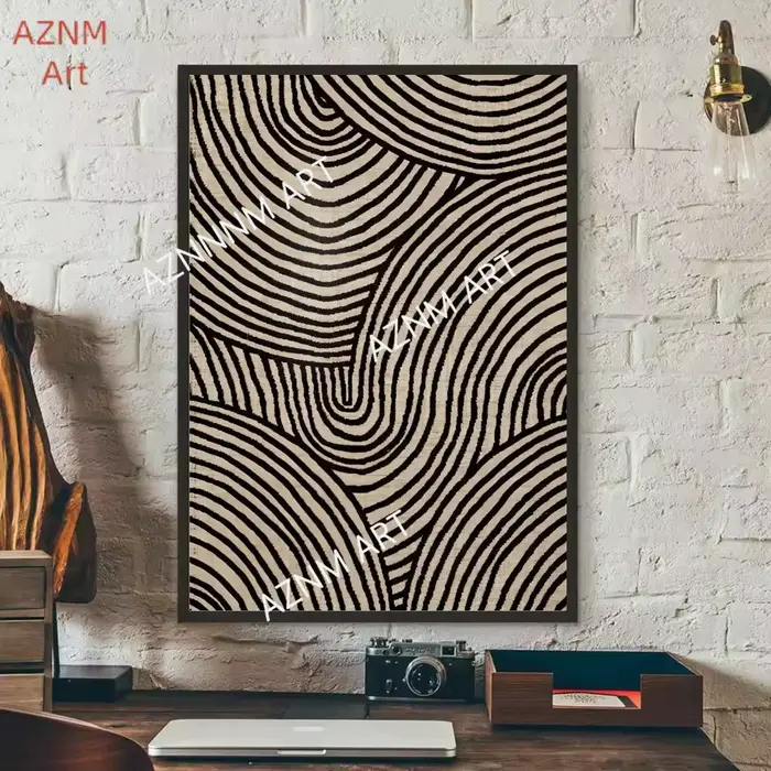 Affiche d'exposition de modernisme noir et blanc pour salon