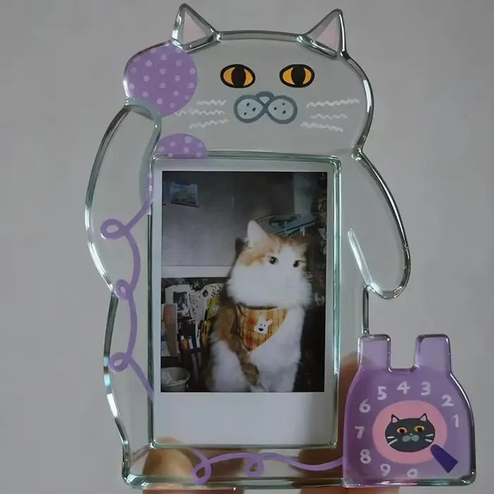Cadre Photo pour animaux de compagnie de 3 pouces, Style mignon, présentoir de Photo en acrylique, c