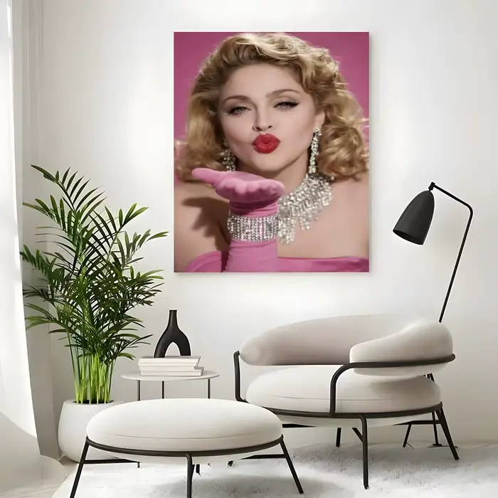 Affiche autocollante de la chanteuse Madonna, autocollant en papier imperméable, décoration murale p
