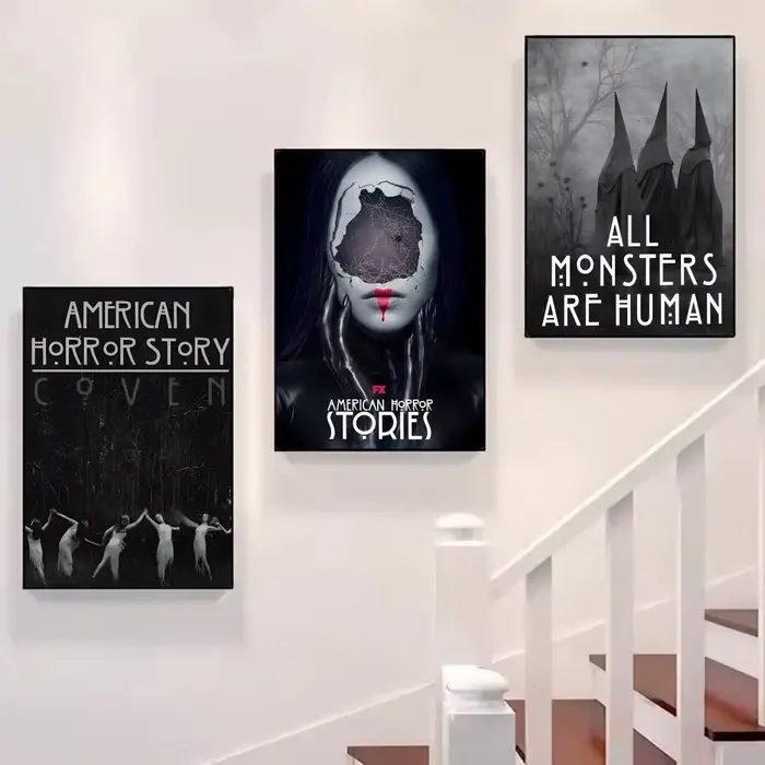 Affiche murale d'art gothique grotesque inspirée de l'anthologie américaine d'histoires d'horreur pour le salon