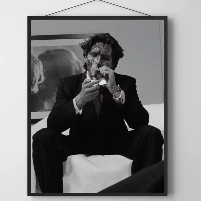 Affiche du film culte Patrick Bateman noir et blanc