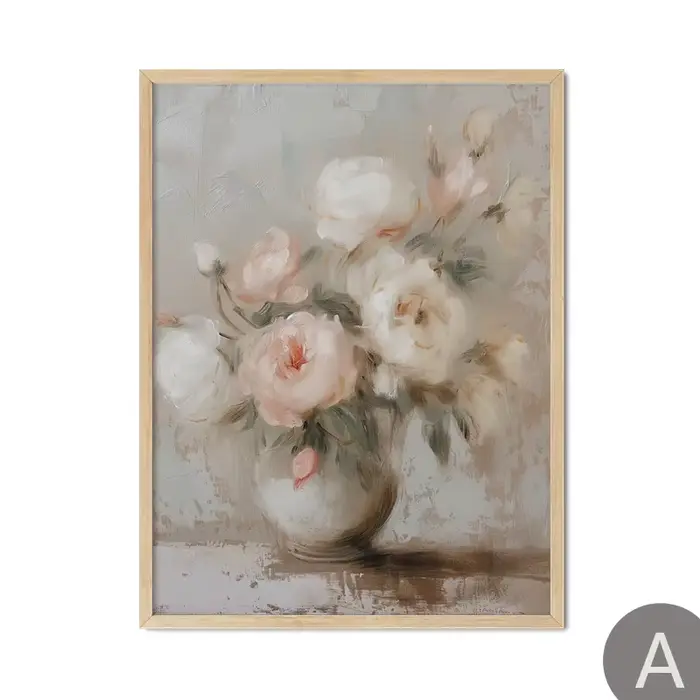 Affiches d'art rétro de fleurs sauvages de style village français pour mur, peinture à l'huile, impr