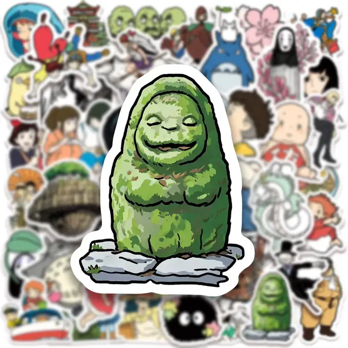 50 autocollants décoratifs imperméables sur le thème de l'anime japonais Studio Ghibli