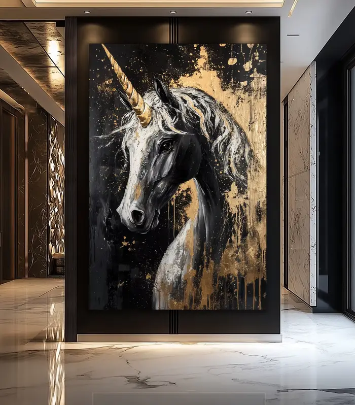 Peinture sur toile Fox Elephant Eagle, impression d'animaux noir et or, affiche, décoration d'animaux sauvages de luxe, décoration abstraite moderne dorée pour la maison