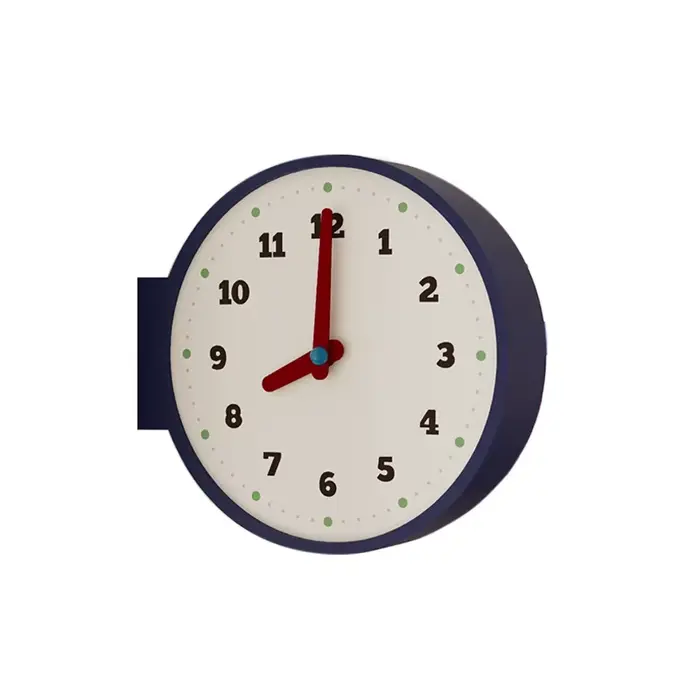 Horloge murale double face d'angle pour salon