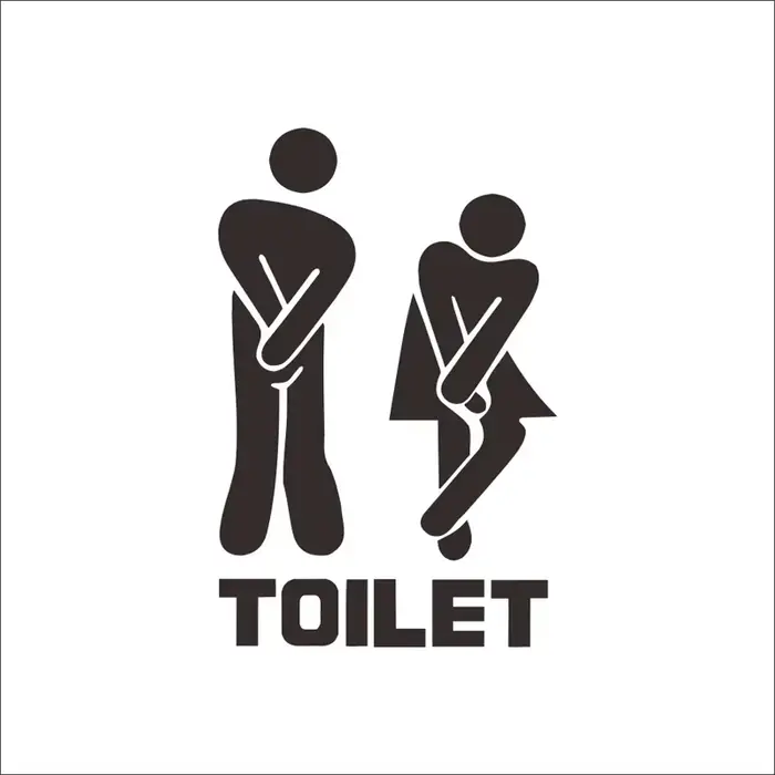 Autocollants muraux/portes de toilettes créatifs et amusants