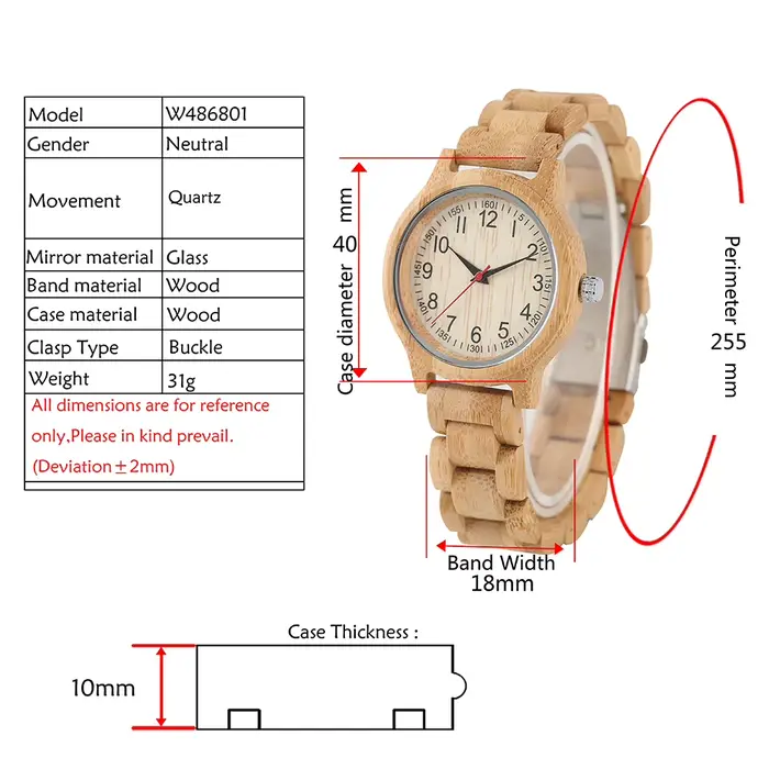 Horloge en bois de bambou naturel montres simples femmes montre en bois pur haut de gamme de luxe Quartz dames robe bracelet en bois montre-bracelet