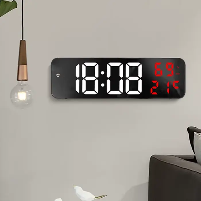 Horloge murale numérique à grand écran LED