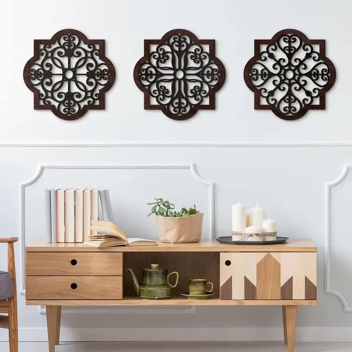 Décoration murale rustique en bois épais