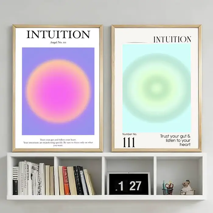 Affiche sur toile avec numéro d'ange 111, énergie de manifestation, Aura, peinture sur toile, décoration murale pour la maison, impression pour décoration de salon