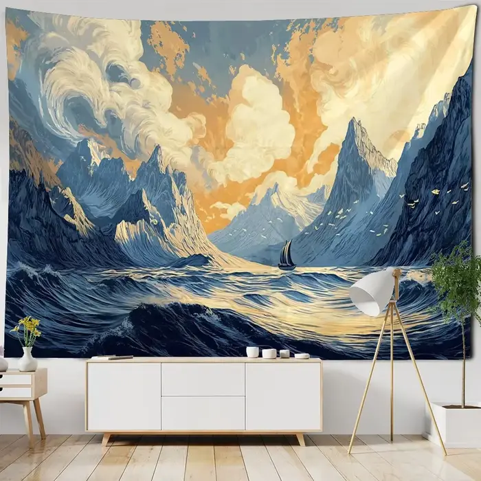 Salon Simple décoration moderne abstrait Mural Style bohème tapisserie paysage Art peinture tenture murale tissu