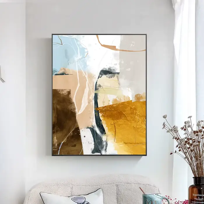 Toile géométrique aquarelle sans cadre