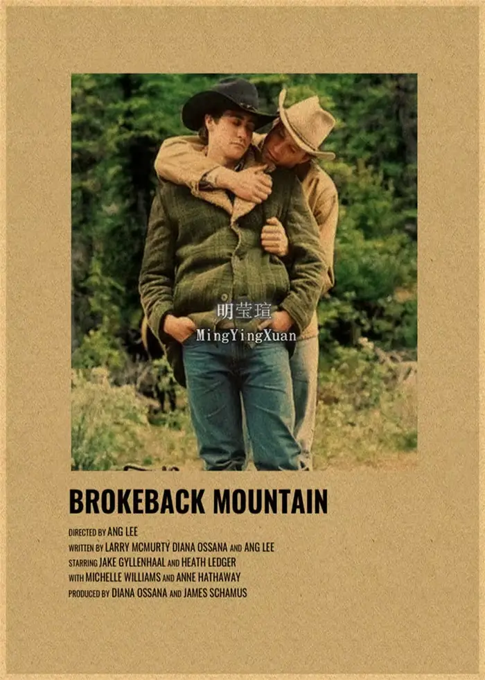 Film romantique classique Brokeback affiche de montagne Kraft Club papier Vintage