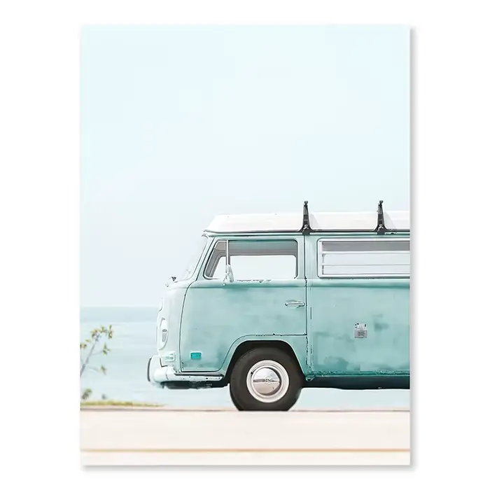 Tableaux sur toile murales sur le thème de la plage et de l'océan, affiches de bus avec palmiers et 